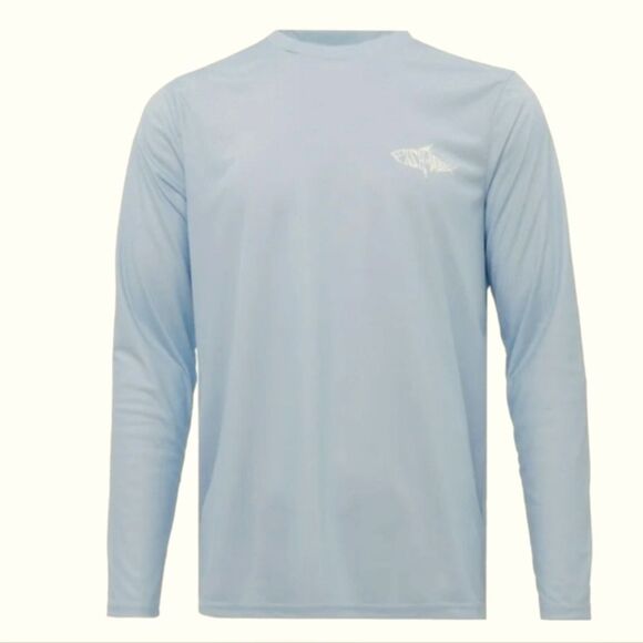 Fish n Vibe Men's Blue Long Sleeve Sun Protection Performance Fishing Tee - Picture 6 of 16